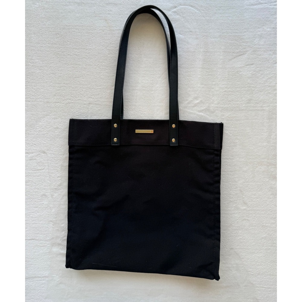 Ralph Lauren Women's Tote Bag Black Canvas Shoulder Bag Handbag Purse
